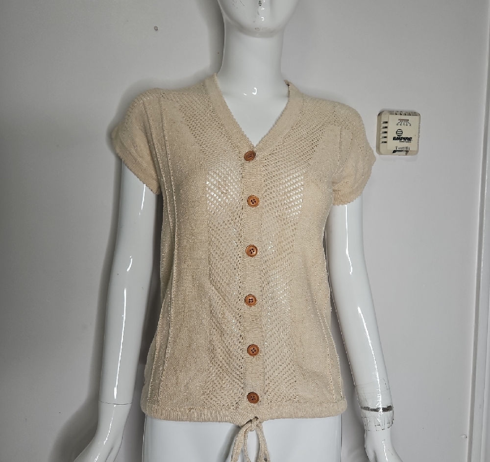 Cream Cap Sleeve Button Down Blouse